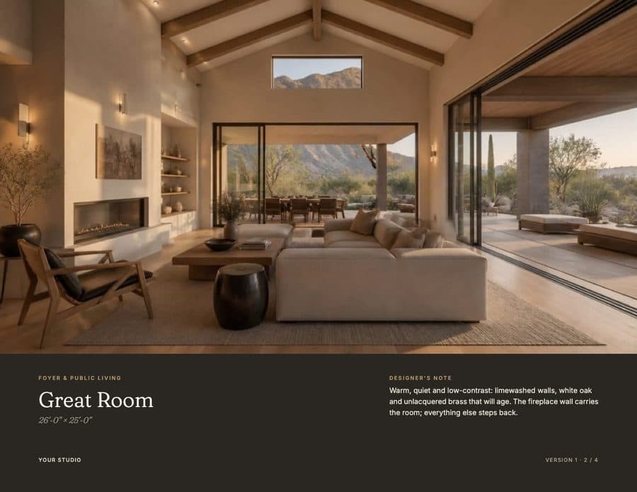 Editorial magazine look book, room opener
