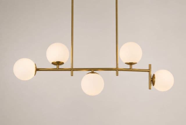 Linear globe chandelier